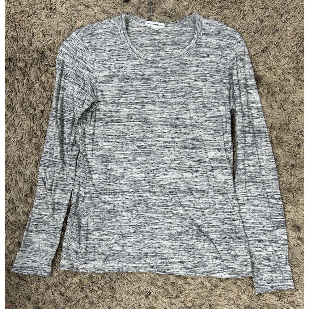 James Perse Womens Size 2 (M) Gray Long Sleeve Crew Neck Athletic Top (J7)